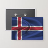 IJsland Vlag Knop Button (Voorkant / Achterkant)
