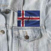 IJsland Vlag Knop Button (Insitu)