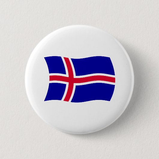 IJsland Vlag Knop Ronde Button 5,7 Cm (Voorkant)