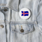 IJsland Vlag Knop Ronde Button 5,7 Cm (In situ)