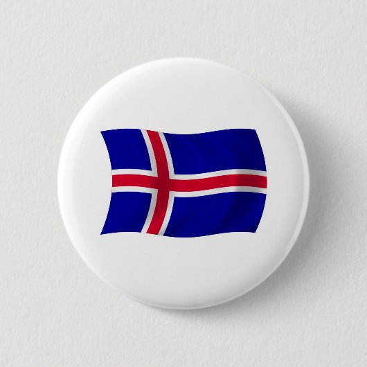 IJsland Vlag Knop Ronde Button 5,7 Cm (Voorkant)