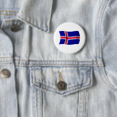IJsland Vlag Knop Ronde Button 5,7 Cm (In situ)