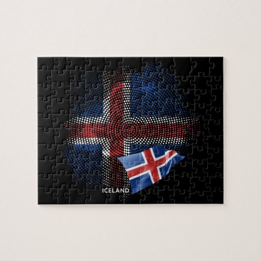 IJsland vlag Legpuzzel (Horizontaal)