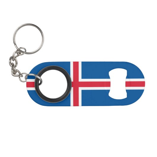 IJsland Vlag Mini Flessenopener (Voorkant (Horizontaal))