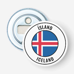 IJsland Vlag Mooie Patriottische Flesopener Button Flesopener