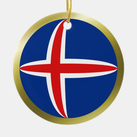 IJsland Vlag Ornament (Voorkant)