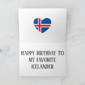 IJsland - vlag Patriottic Birthday Kaart (Binnen)