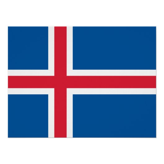 IJsland Vlag Perfect Poster (Voorkant)