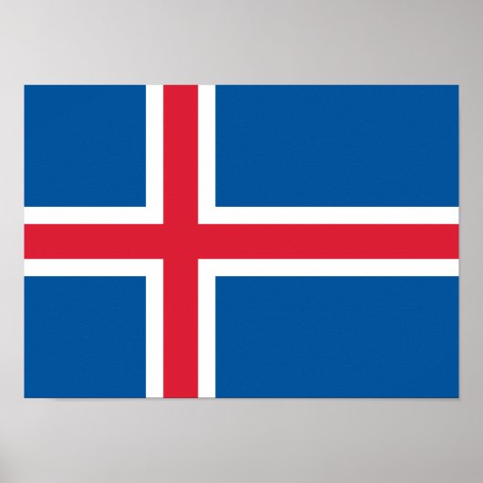 IJsland Vlag Poster (Voorkant)