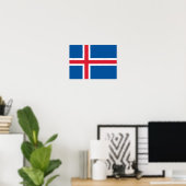 IJsland Vlag Poster (Thuiskantoor)