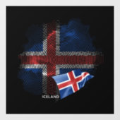 IJsland vlag Raamsticker (Vel)