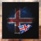 IJsland vlag Raamsticker (Vel 2)