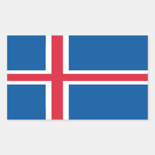 IJsland Vlag Rechthoekige Sticker