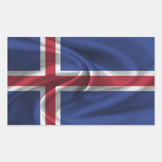 IJsland Vlag Rechthoekige Sticker (Voorkant)