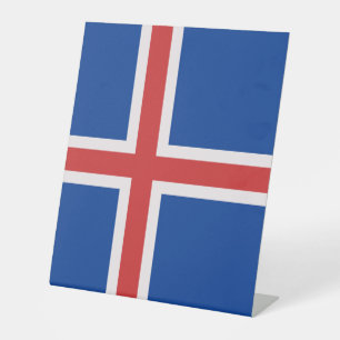 IJsland vlag Reclamebord Met Voetstuk