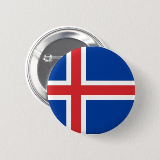 IJsland Vlag Ronde Button 5,7 Cm (Voorkant /achterkant)