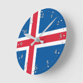 IJsland Vlag Ronde Klok (Hoek)