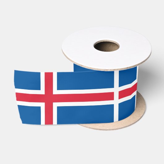 IJsland Vlag Satijnen Lint (Spoel)