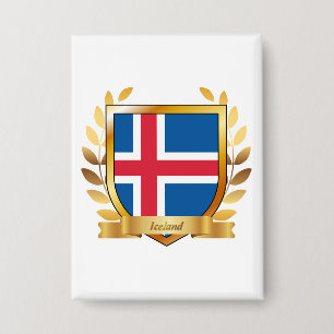 IJsland Vlag Schild Button