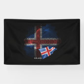 IJsland vlag Spandoek (Horizontaal)