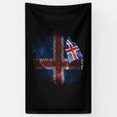 IJsland vlag Spandoek (Verticaal)