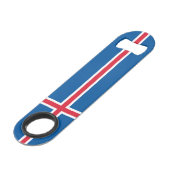 IJsland Vlag Speed Flessenopener (Voorkant Gekanteld)