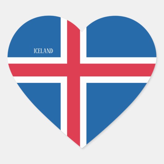 IJsland vlag Splendid Patriotic Hart Sticker (Voorkant)