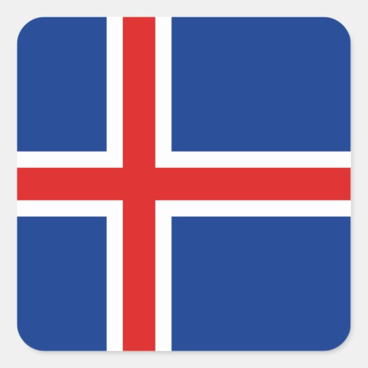IJsland Vlag Sticker (Voorkant)