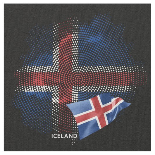 IJsland vlag Stof (Close Up)