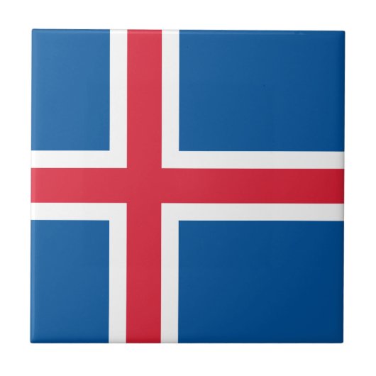 IJsland Vlag Tegeltje (Voorkant)