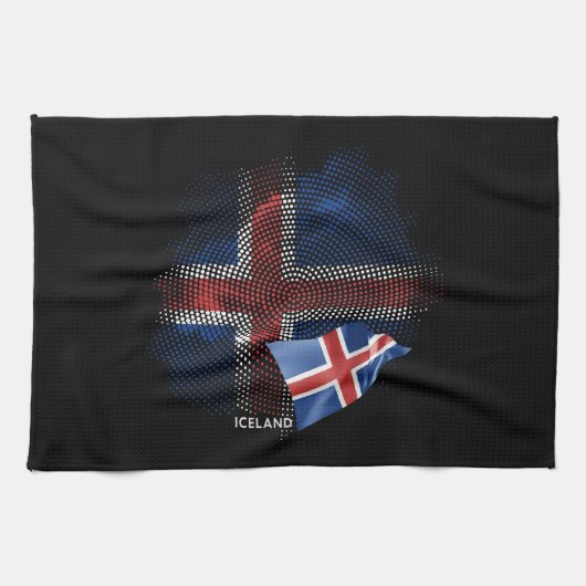 IJsland vlag Theedoek (Horizontaal)