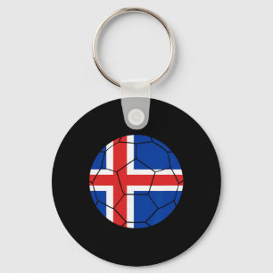IJsland Vlag Voetbal IJsland Voetbal _1 Sleutelhanger