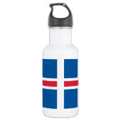 IJsland Vlag Waterfles (Achterkant)