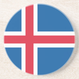 IJsland Vlag Zandsteen Onderzetter