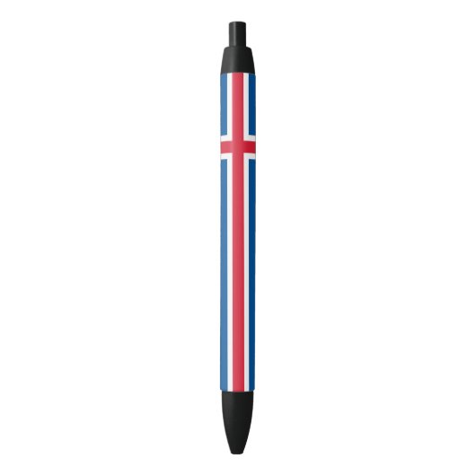IJsland Vlag Zwarte Inkt Pen (Voorkant Verticaal)