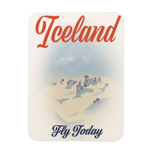IJsland "Vlieg Vandaag" vintage reisposter Magneet
