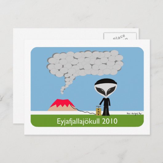 IJsland Volcano 2010 Briefkaart (Voorkant / Achterkant)