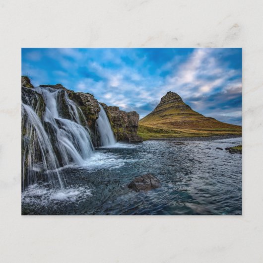 IJsland Waterfall Briefkaart (Voorkant)