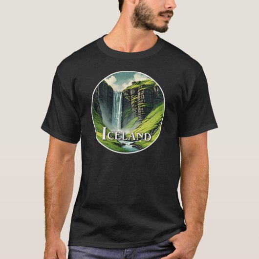 IJsland Waterfall T-shirt (Voorkant)