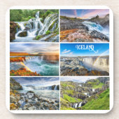 IJsland Waterval Bier Onderzetter (Voorkant)