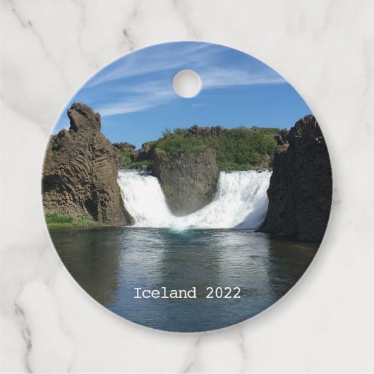 IJsland waterval - gunstmerken Bedankjes Labels (Voorkant)