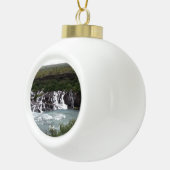 IJsland waterval - Keramisch balplein Keramische Bal Ornament (Rechts)