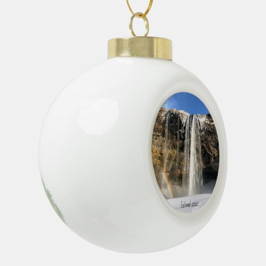 IJsland waterval - keramisch Ornament (Links)