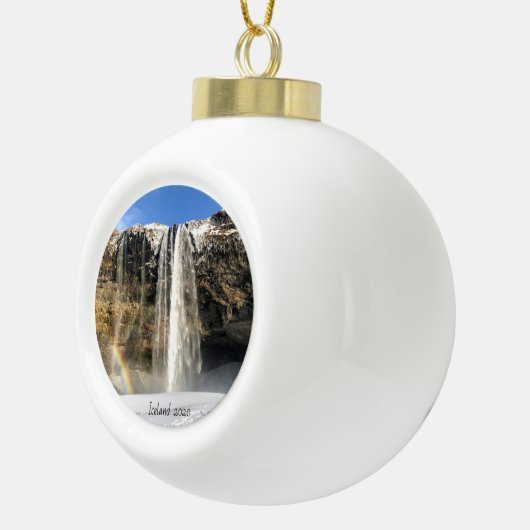 IJsland waterval - keramisch Ornament (Rechts)