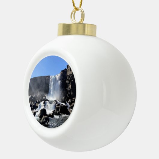 IJsland waterval - keramisch Ornament (Rechts)