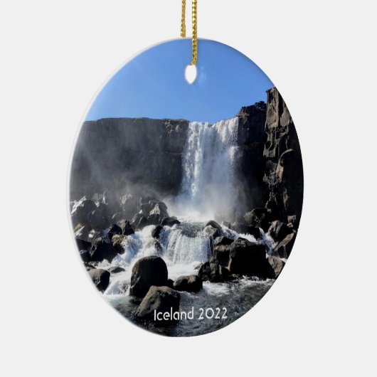 IJsland waterval - keramische sierelementen Keramisch Ornament (Rechts)