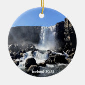 IJsland waterval - keramische sierelementen Keramisch Ornament (Voorkant)