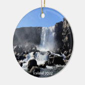 IJsland waterval - keramische sierelementen Keramisch Ornament (Links)