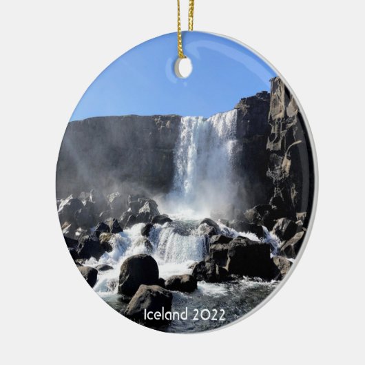 IJsland waterval - keramische sierelementen Keramisch Ornament (Links)