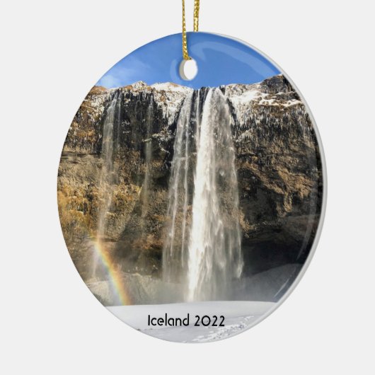 IJsland waterval - keramische sierelementen Keramisch Ornament (Links)